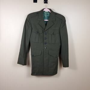 Vintage Military Wool Serge Four Pocket Coat Size 36R
